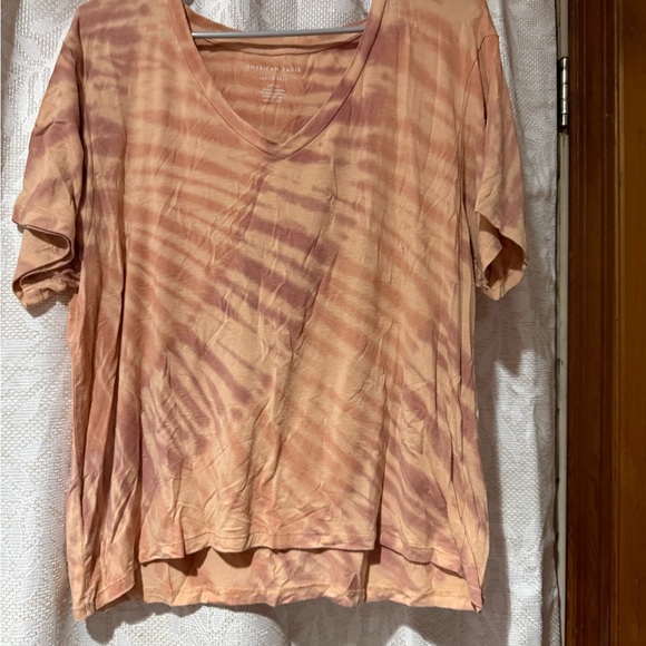 American Eagle Outfitters Tops - American Eagle Outfitters Tie-Dye Short Sleeve Top - Pink and Tan